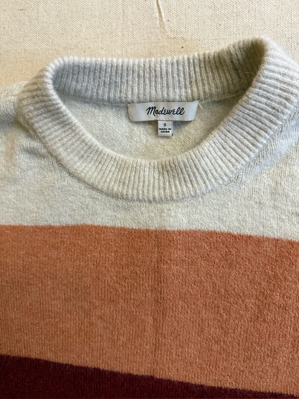Madewell Sweater Women’s Small Crofton Striped Pullover Wool Alpaca Blend - Picture 5 of 13
